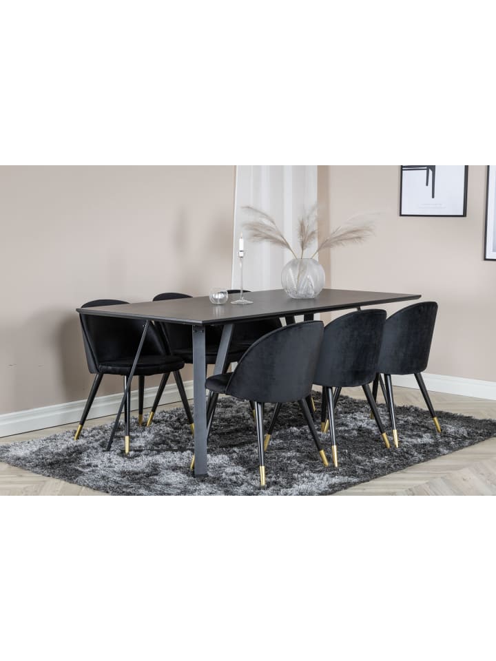 ebuy24 Essgruppe Marina 23 (7-teilig) Schwarz 90 x 180 cm günstig kaufen onesize