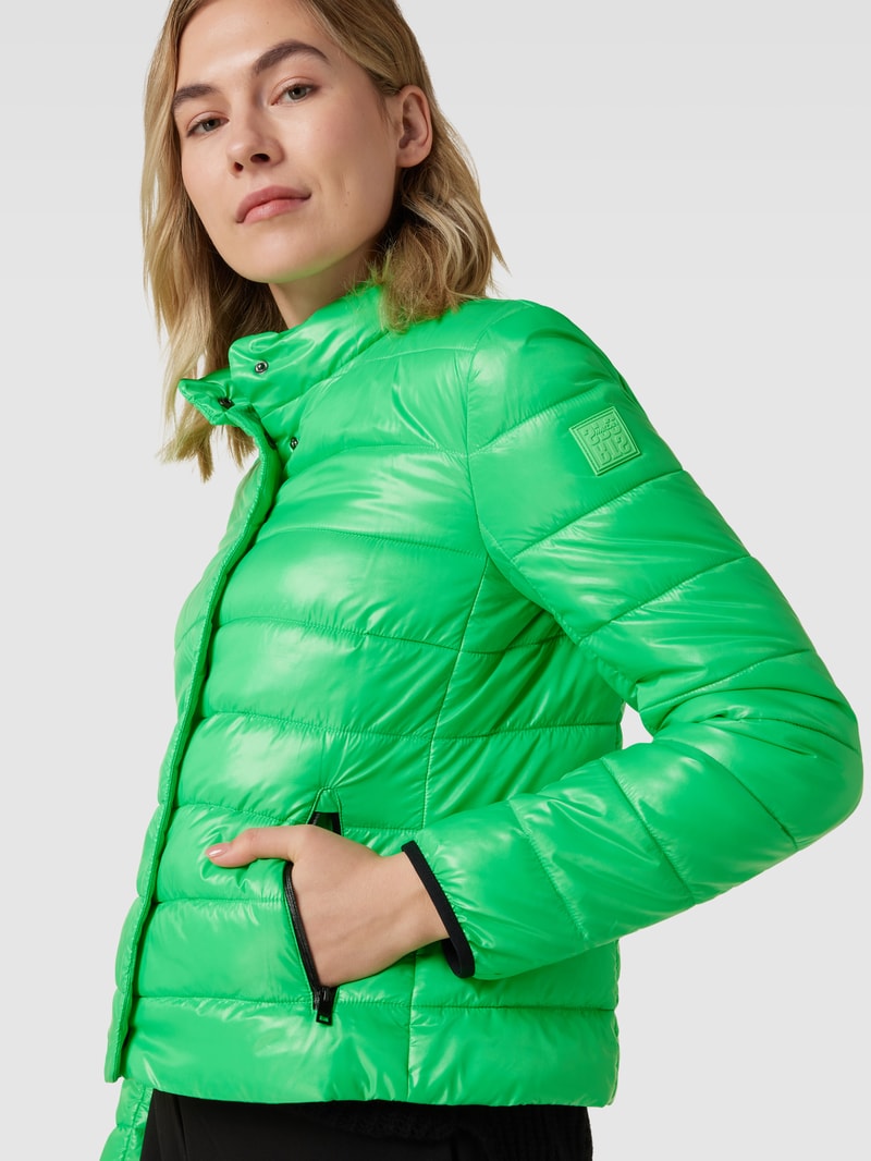 Steppjacke mit Reißverschlusstaschen in neon grün