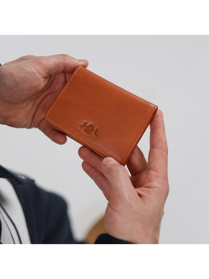 SID & VAIN Leder-Kartenetui echt Leder Geldbeutel Damen groß hell-tan in braun günstig kaufen onesize