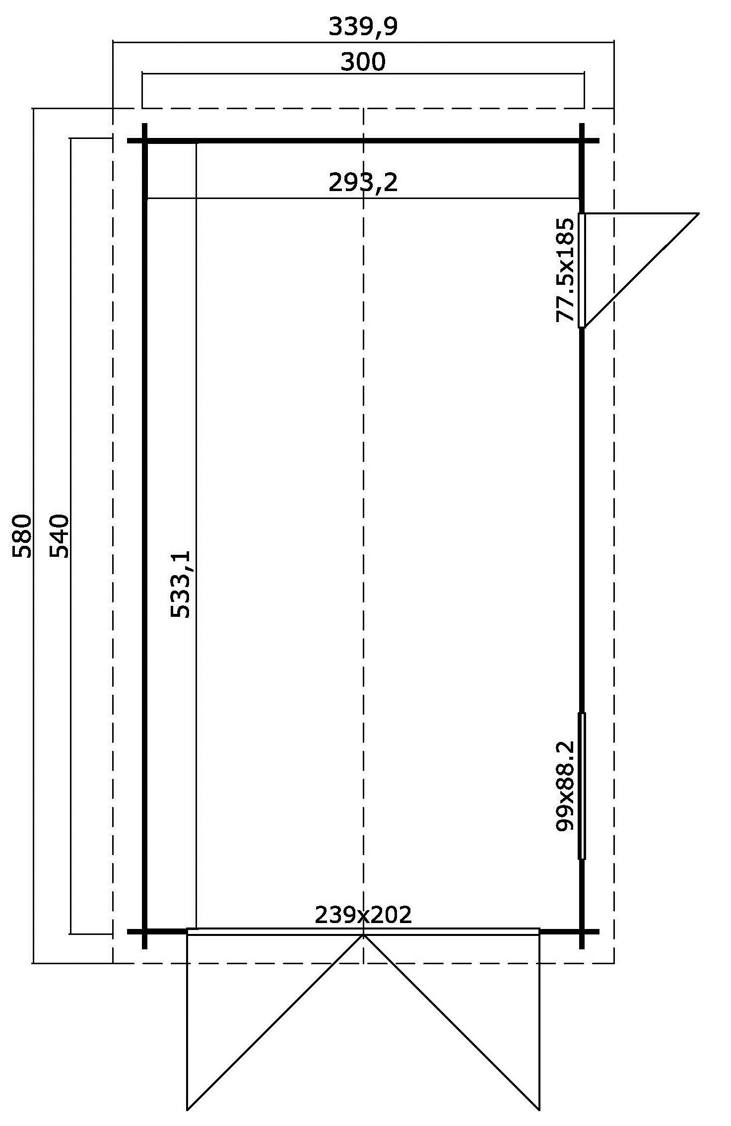 LASITA MAJA Garage Dillon, BxT: 340x580 cm, 202 cm Einfahrthöhe