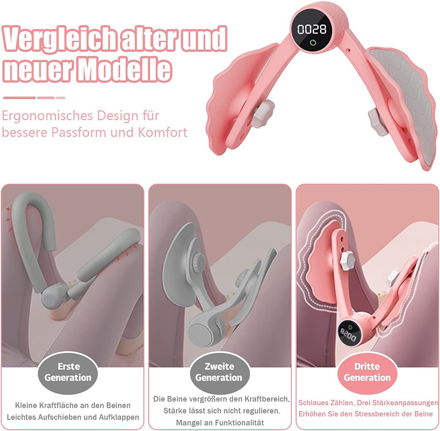 GelldG Multitrainer Oberschenkeltrainer Beckenbodentrainer für Frauen