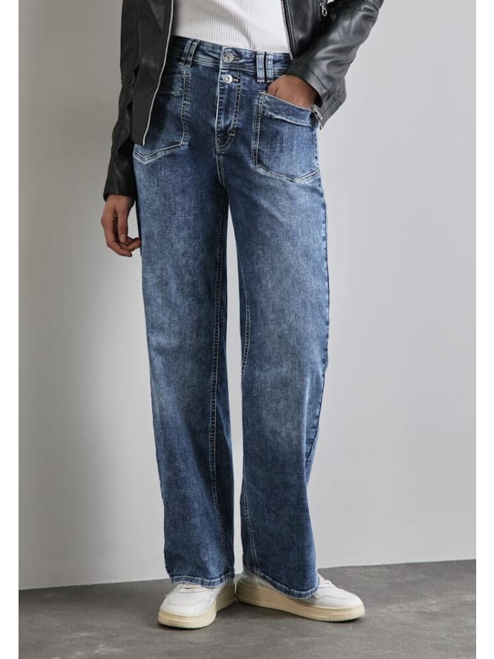 Street One Jeans in mid blue random wash günstig kaufen