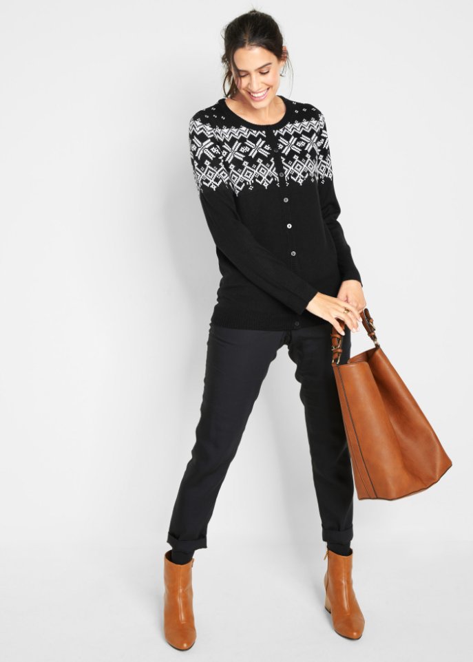 Strickjacke mit Norwegermuster