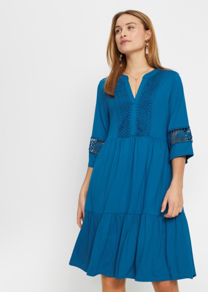 Tunika-Kleid mit Spitze