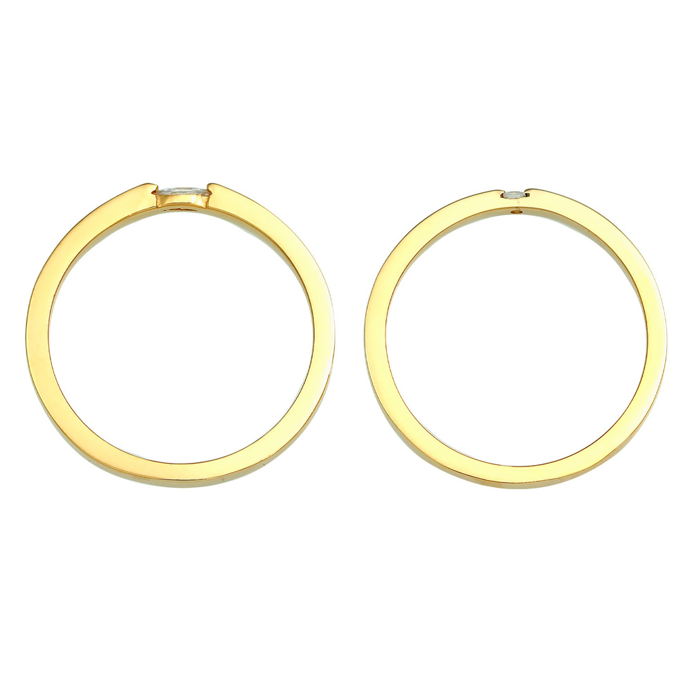 Elli Elli Bague Ensemble Solitaire pour dames Marquise Baguette taillée avec des crist Bague
