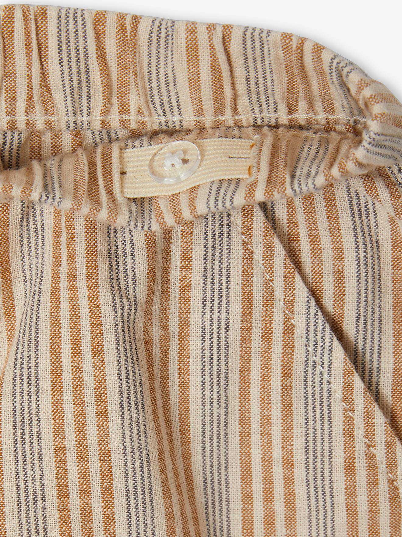 Vertbaudet Festliches Jungen-Set: Poloshirt & Shorts - weiß gestreift