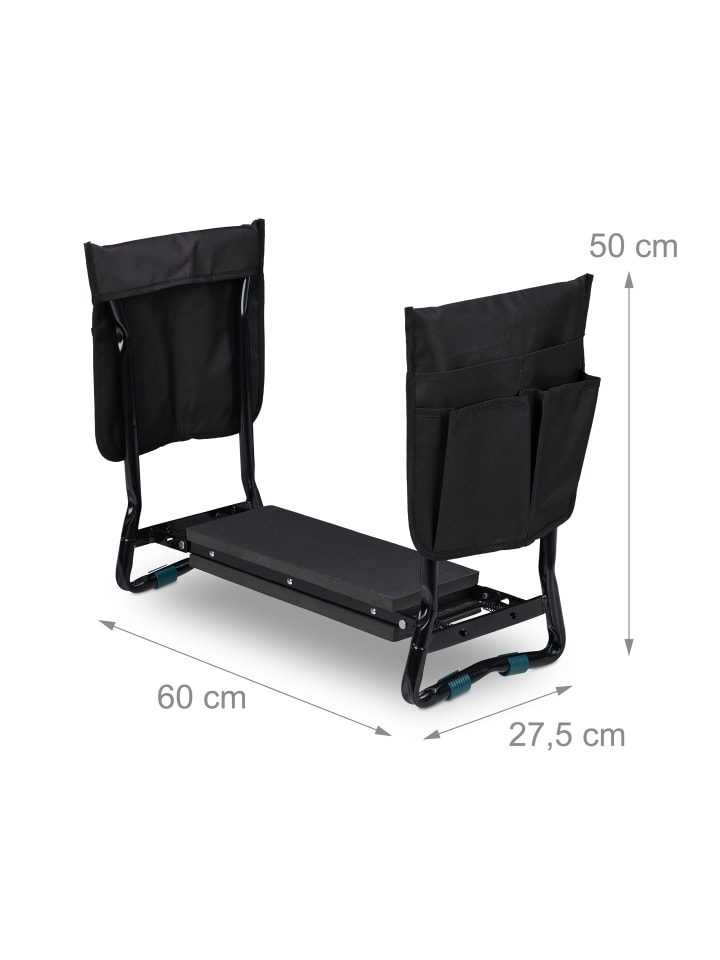 relaxdays Kniebank Garten in Schwarz - (B)60 x (H)50 x (T)27,5 cm günstig kaufen onesize