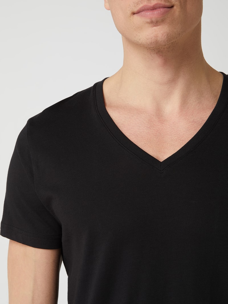T-Shirt aus Baumwolle im 2er-Pack in schwarz