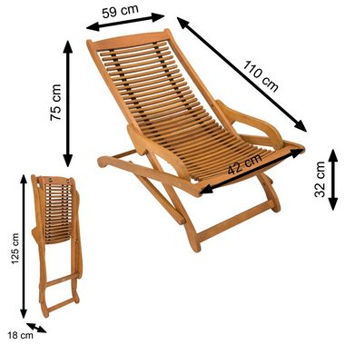 indoba Gartenliege Sun Flair, IND-70007-RC, mit freihängender Liegefläche