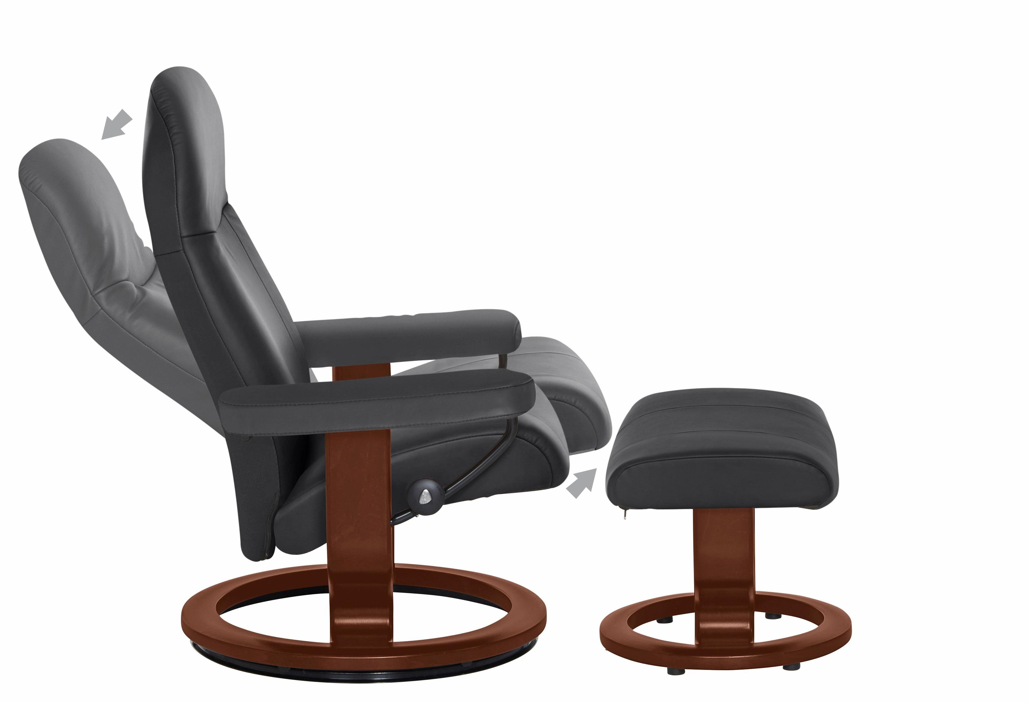 Stressless® Relaxsessel Garda (Set, Relaxsessel mit Hocker), mit Hocker, mit Classic Base, Größe L, Gestell Braun
