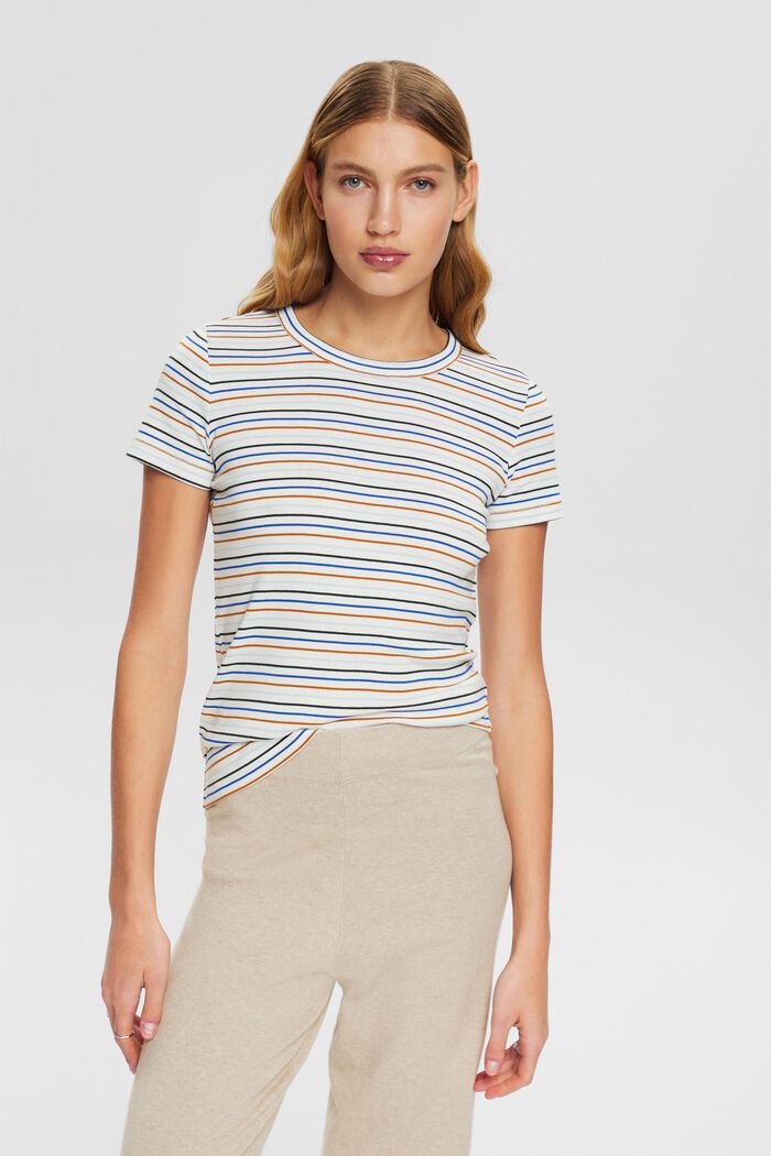 Gestreiftes Baumwoll-T-Shirt