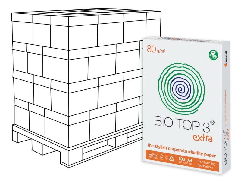 Bio Top 3 DIN A4 Druckerpapier Weiß Matt Weiß 240 Pack à 500 Blatt
