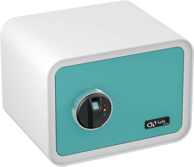 Olympia Einbruchschutztresor GoSafe 100 Blau, Weiß 260 x 350 x 350 mm Fingerabdruck