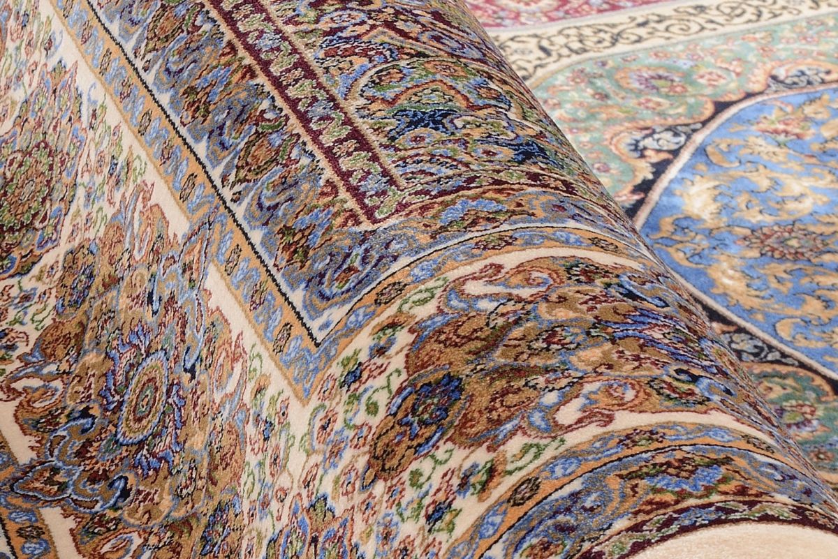 Webteppich Silk Line Ghom Mehrfarbig 80 x 150 cm