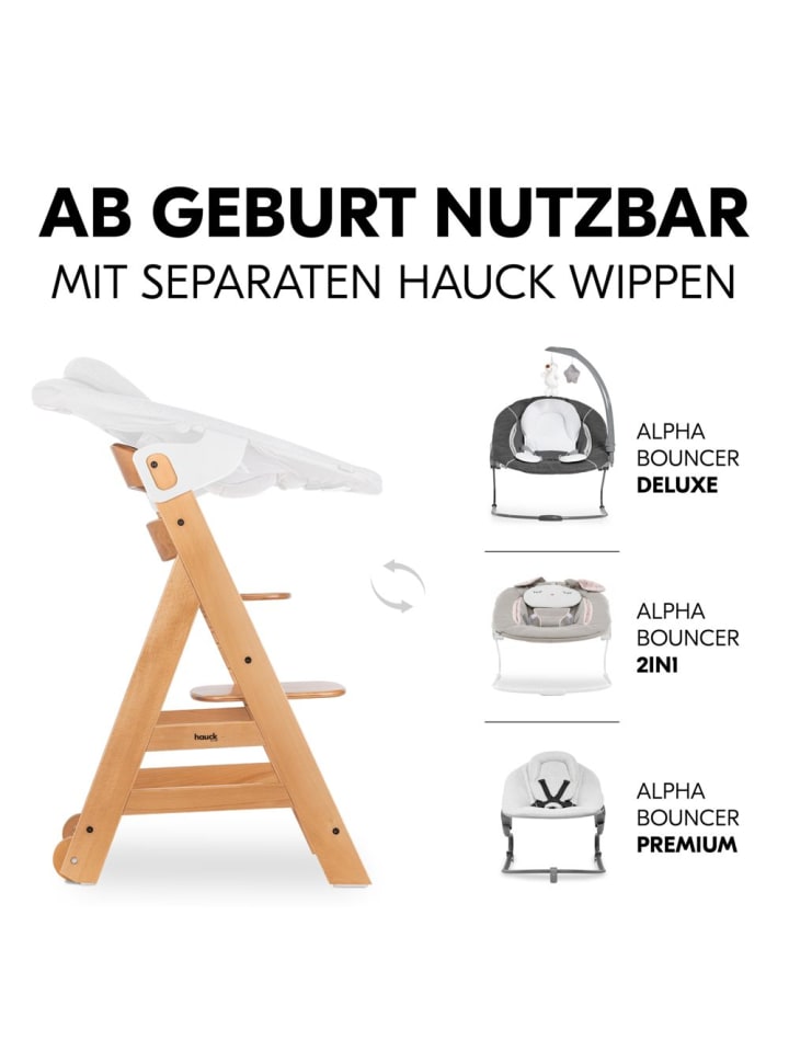 Hauck Hochstuhl Beta Plus inkl. Essbrett, Sitzkissen und in braun,beige günstig kaufen onesize