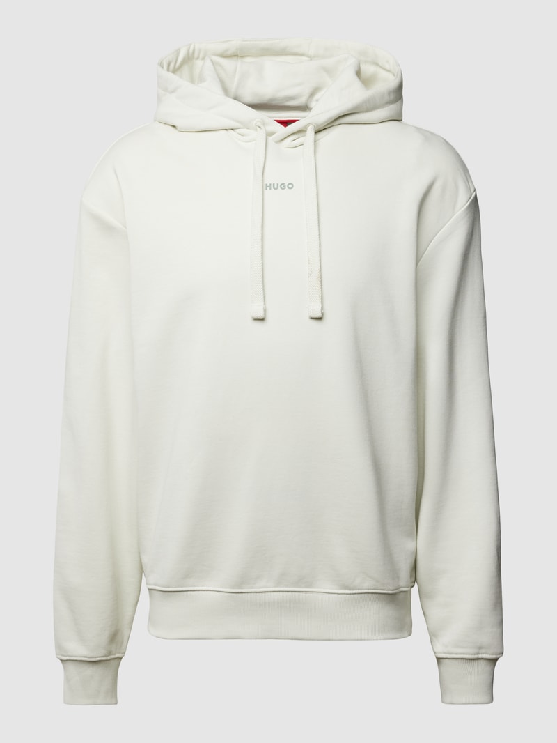 Hoodie mit Label-Print Modell 'Dapo' in offwhite