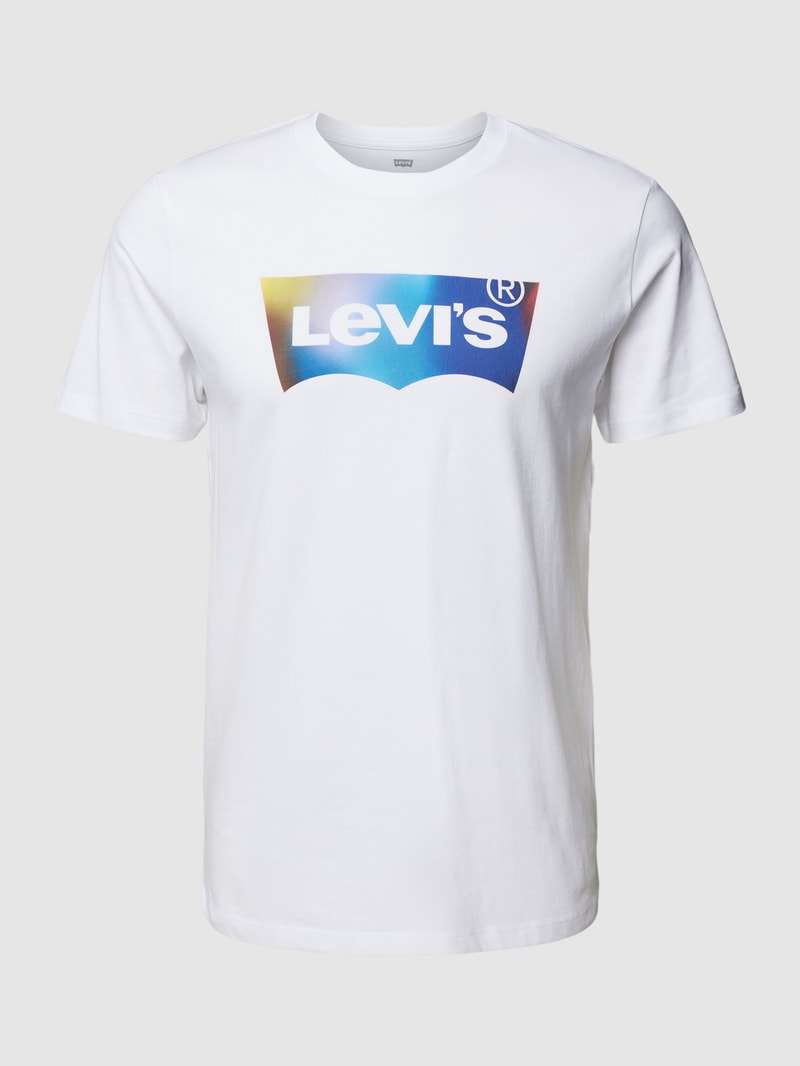 T-Shirt mit Logo-Print in weiß