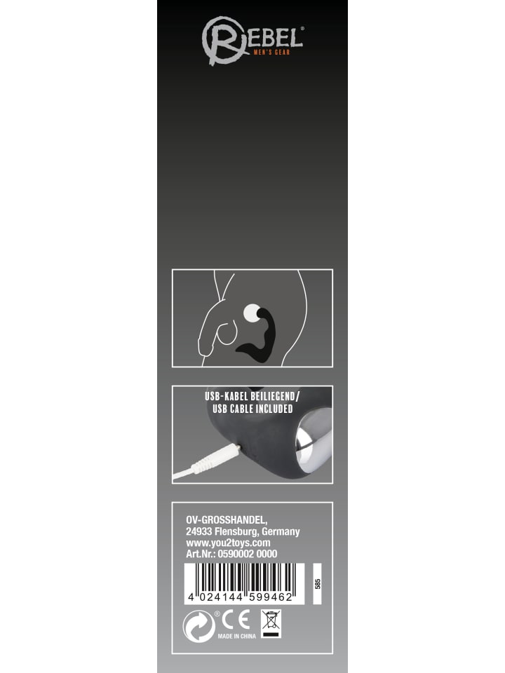 Rebel P-Punkt Vibrator Prostatavibrator in schwarz günstig kaufen 14,5 cm