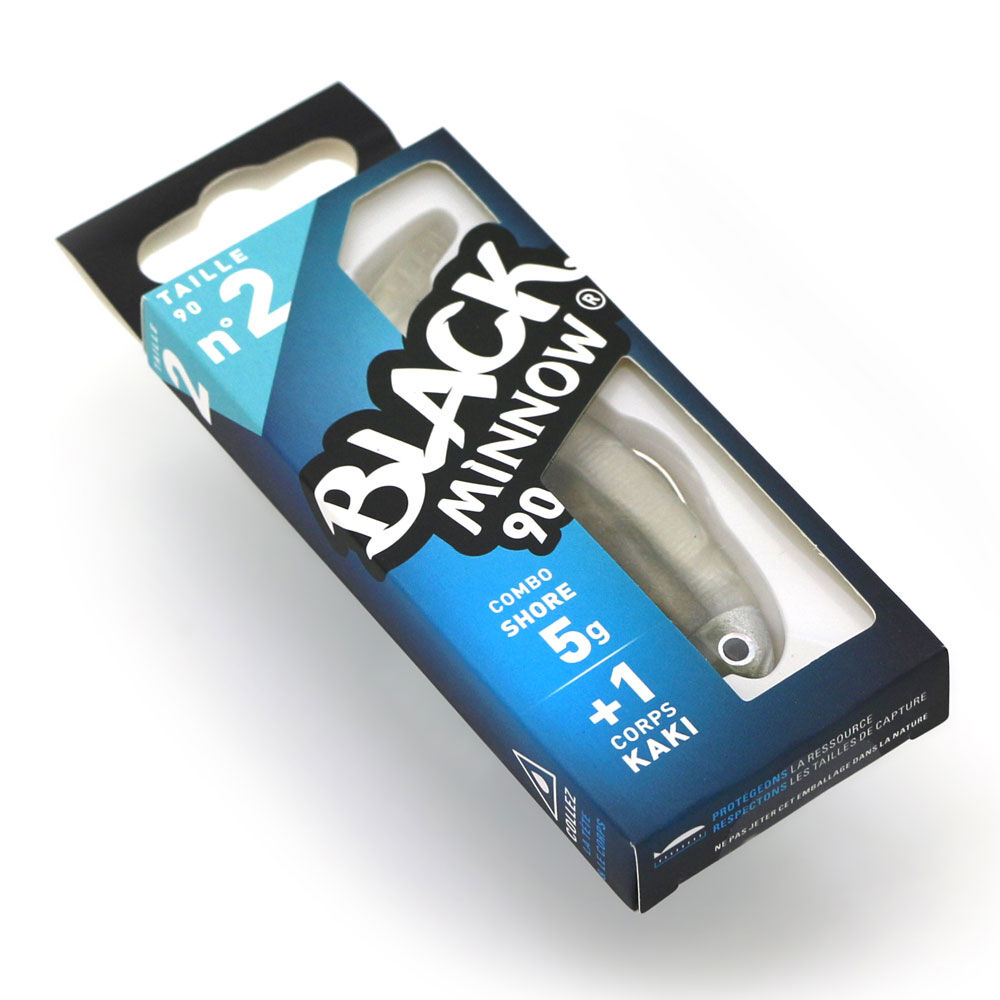 Leurre Souple Shad Fish Combo Black Minnow 90 Shore 9cm, 5g