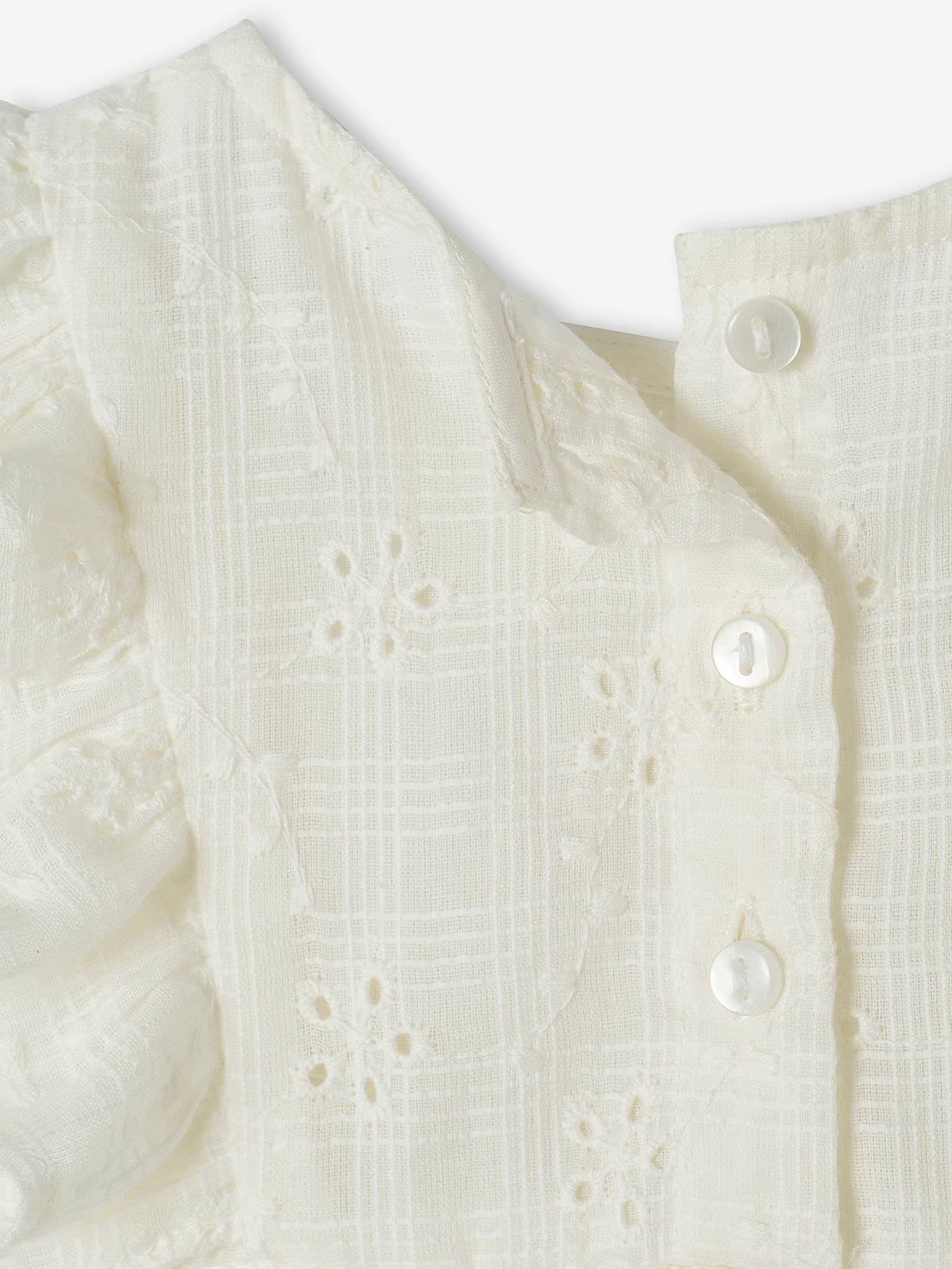 Robe bébé en broderie anglaise écru