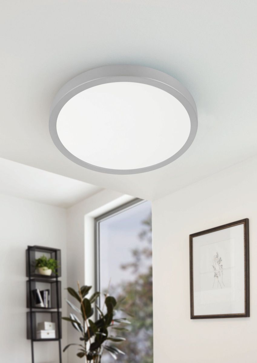 EGLO LED Deckenleuchte Molay Silber Ø 28,5 cm