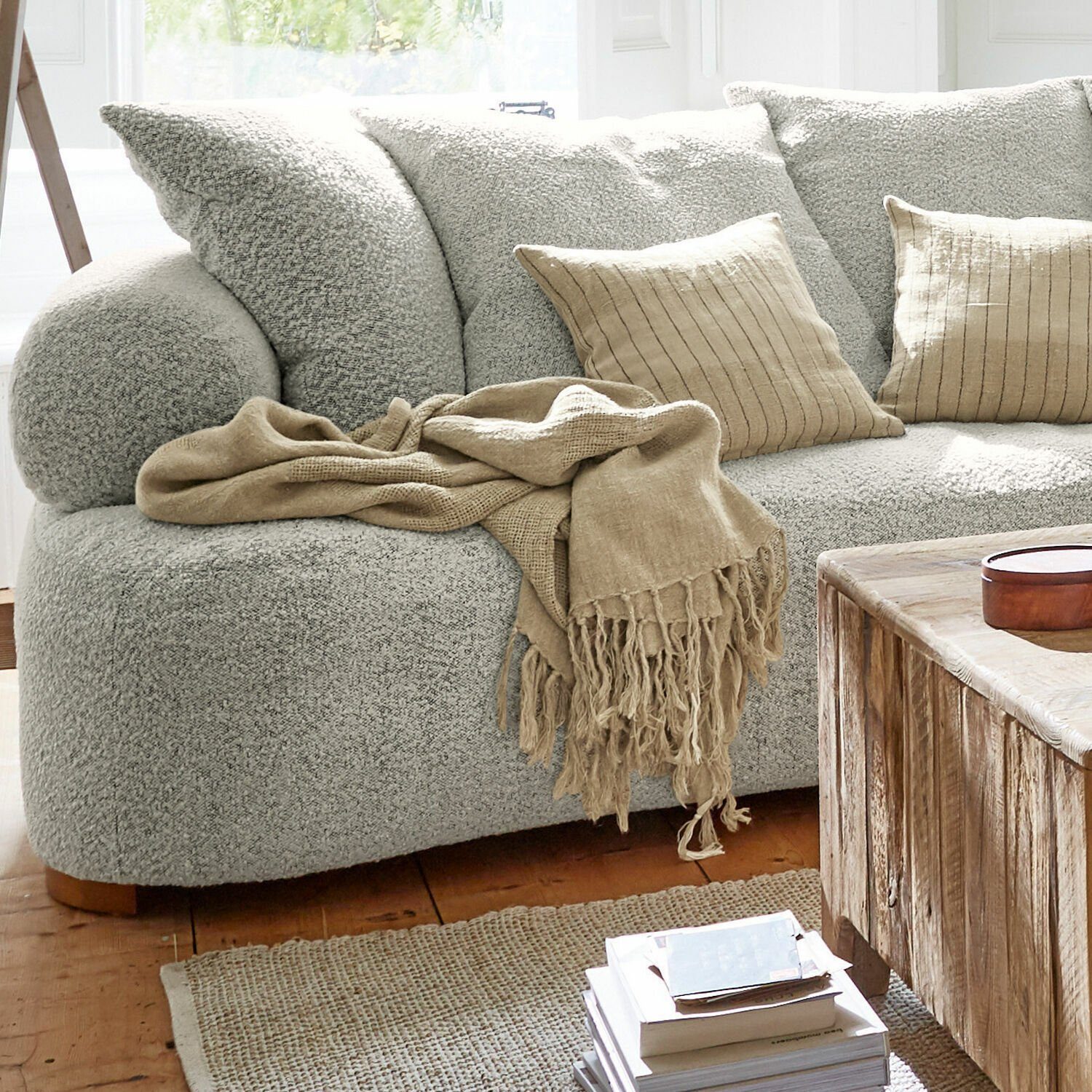 Abschirmdecke, Plaid Tirrases beige, Mirabeau