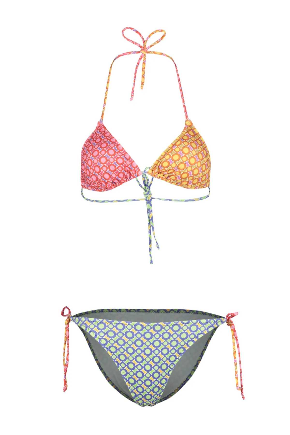 Trendyol Collection  Geometrisch gemustertes Triangel-Bikini-Set mit Krawatte TBESS22BT0002