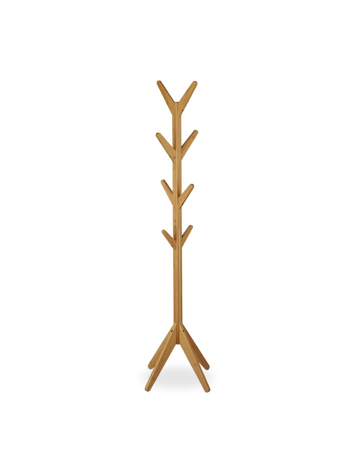 relaxdays Garderobenständer in Natur - (B)53 x (H)181,5 x (T)53 cm günstig kaufen onesize