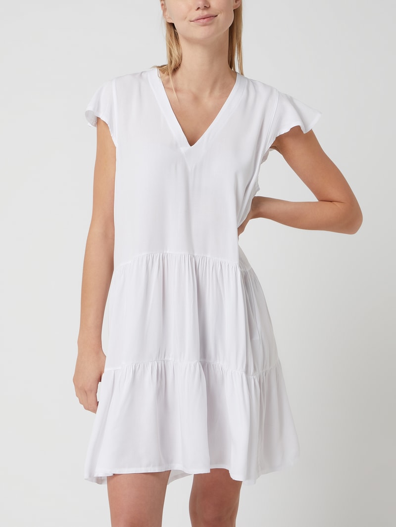 Shirtkleid aus Viskose in weiß