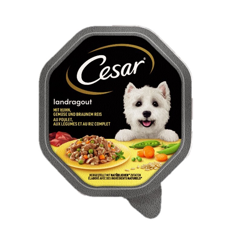 Cesar Hundenassfutter Cesar Landragout 14x150g Huhn-Stückchen, Naturreis und Gemüse