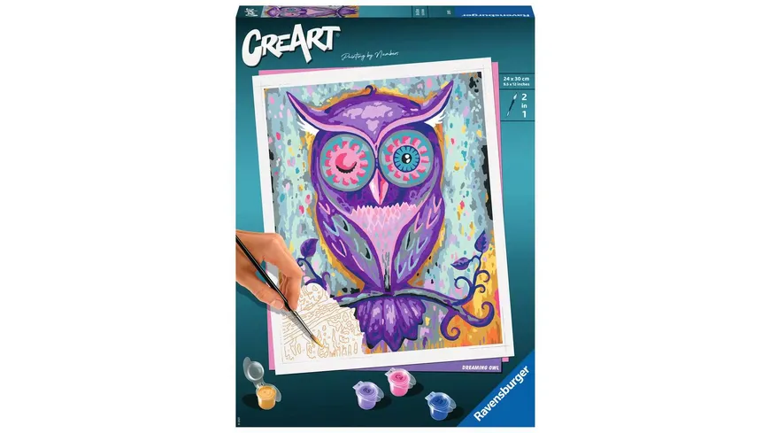 Ravensburger Beschäftigung - CreArt - Malen nach Zahlen 28990 – Dreaming Owl