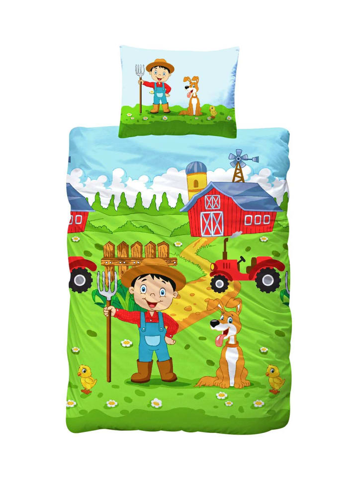 JACK 2 tlg. Renforcé Bettwäsche 100x135cm Bauernhof in Bunt günstig kaufen 100x135 cm