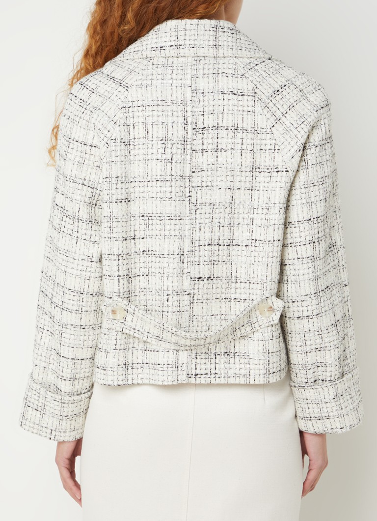 Jacheta scurtă cu două rânduri de nasturi, cu aspect de tweed, de la Aaiko Meggy.