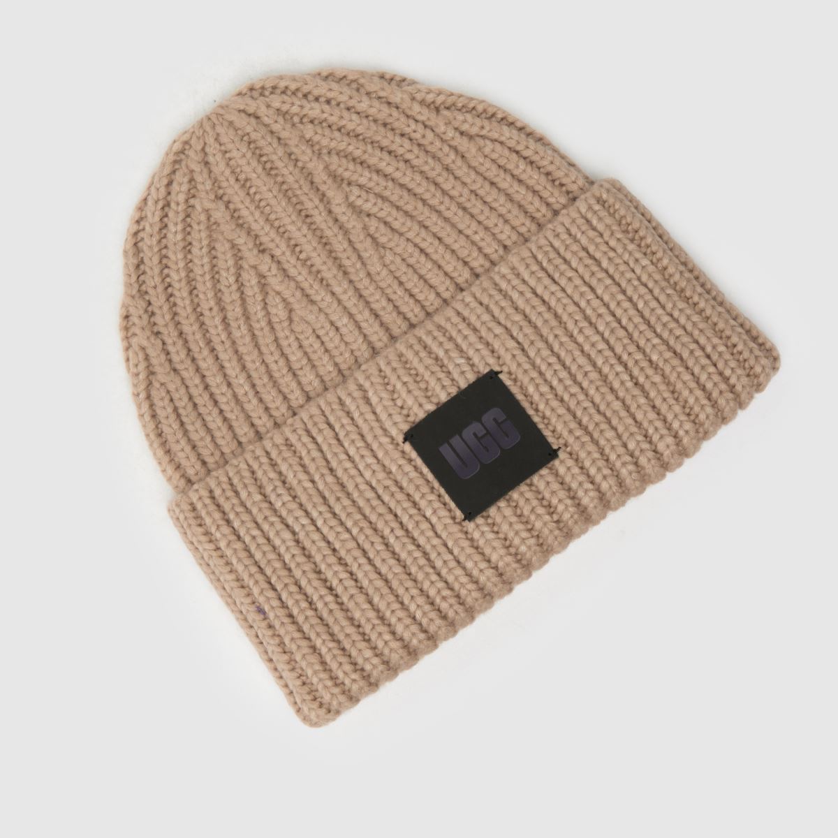 UGG beige grov ribbad mössa