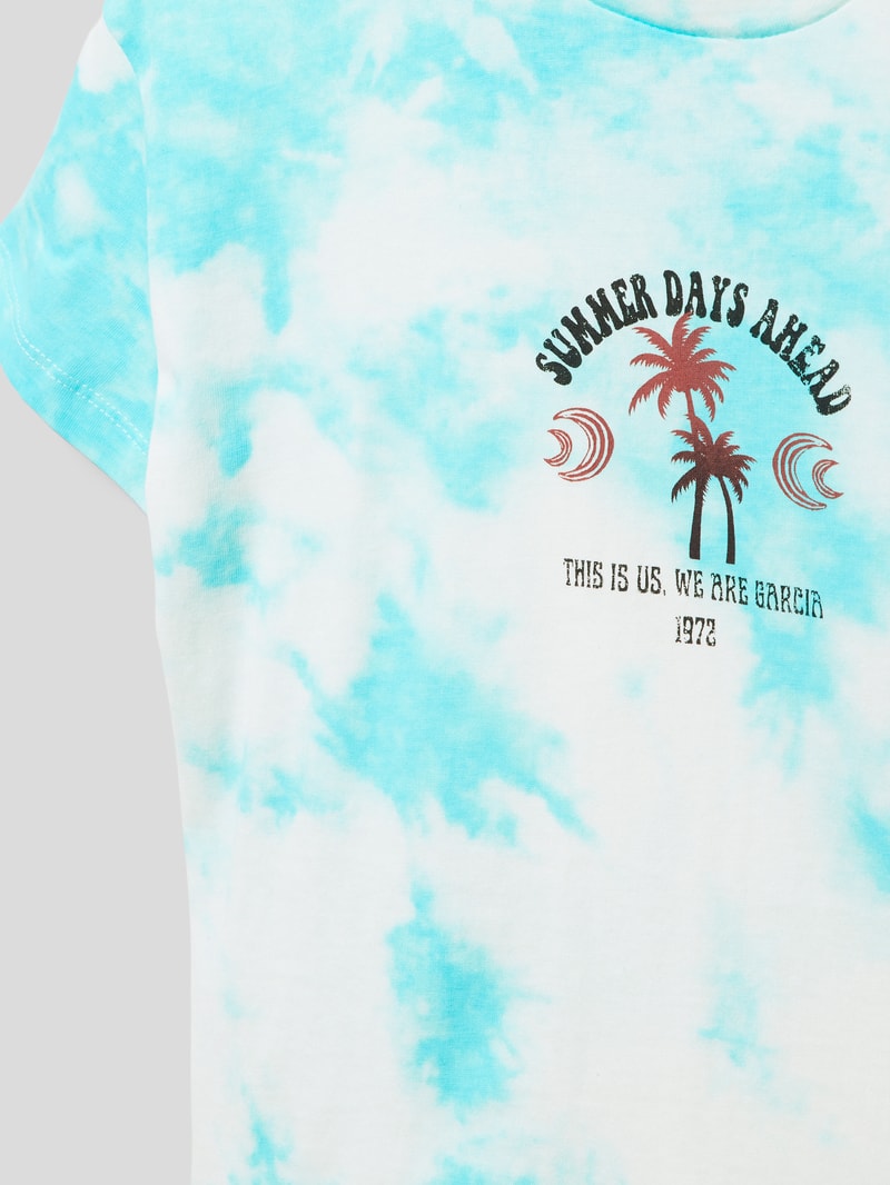 T-Shirt mit Statement-Print Modell 'MARGIN' in hellblau