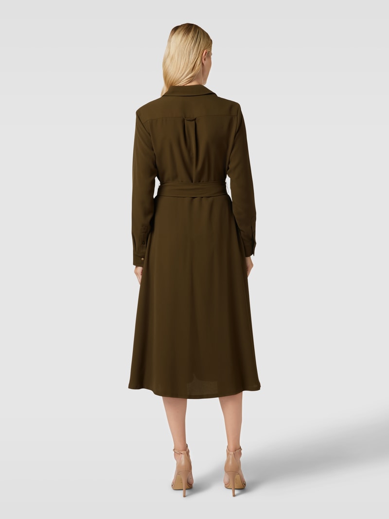 Wickelkleid mit Bindegürtel Modell 'ROWELLA' in olivgrün