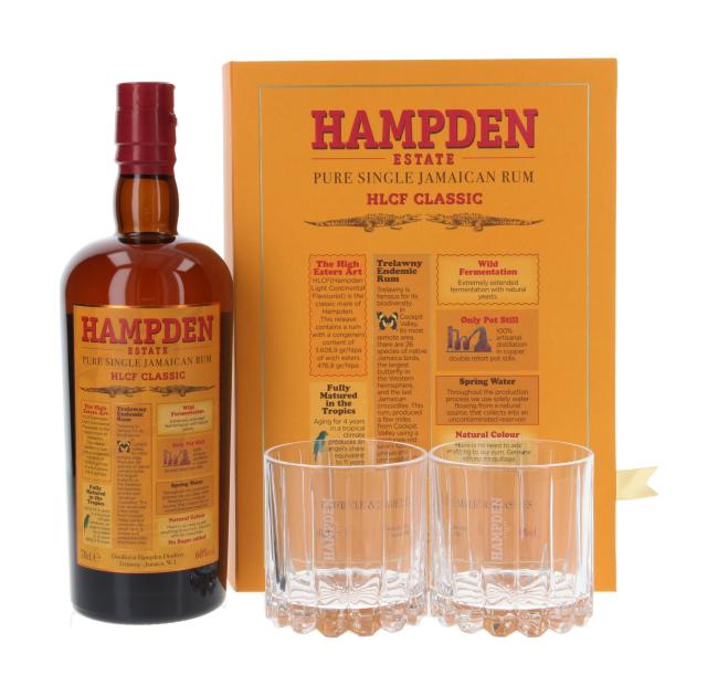 Hampden Estate Rum HLCF mit 2 Gläsern 0,7 l·60 % vol