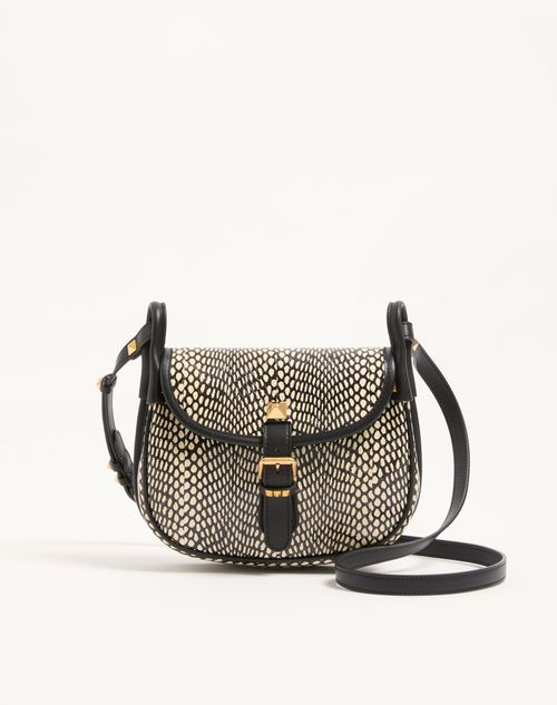 Bolsa de ombro pequena Valentino Garavani Flâneuse com estampa de cobra e formato de elaphe