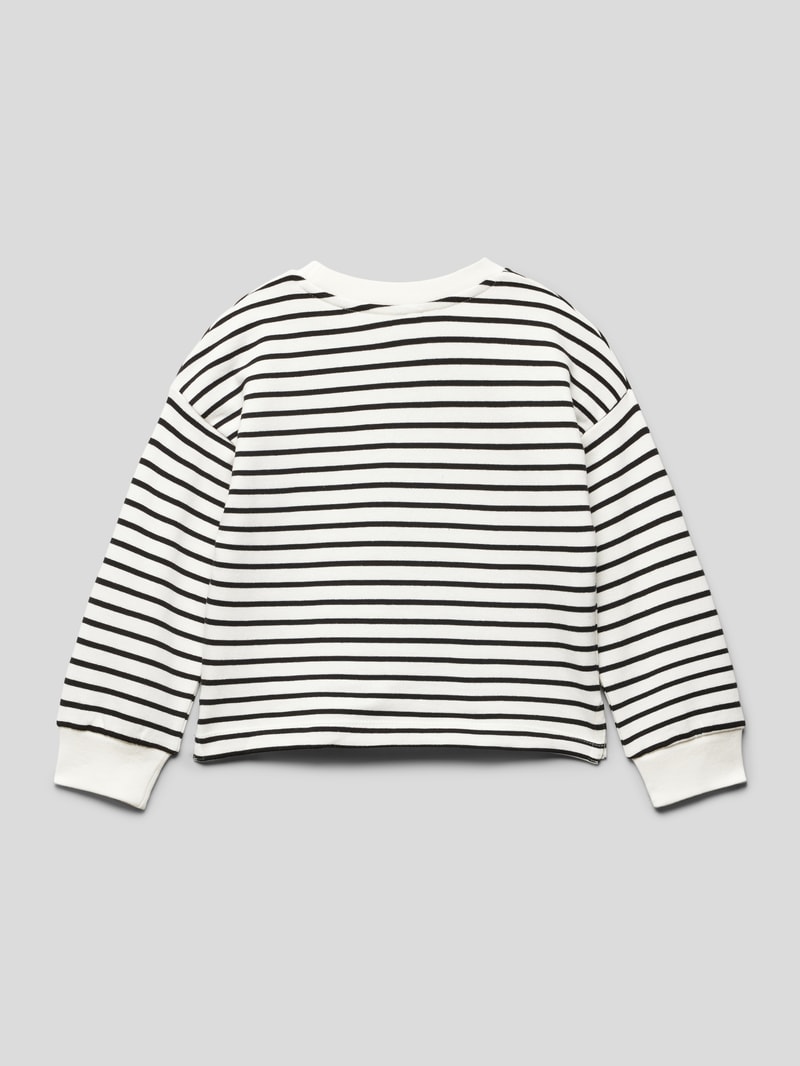 Sweatshirt mit Streifenmuster Modell 'Stella' in weiß
