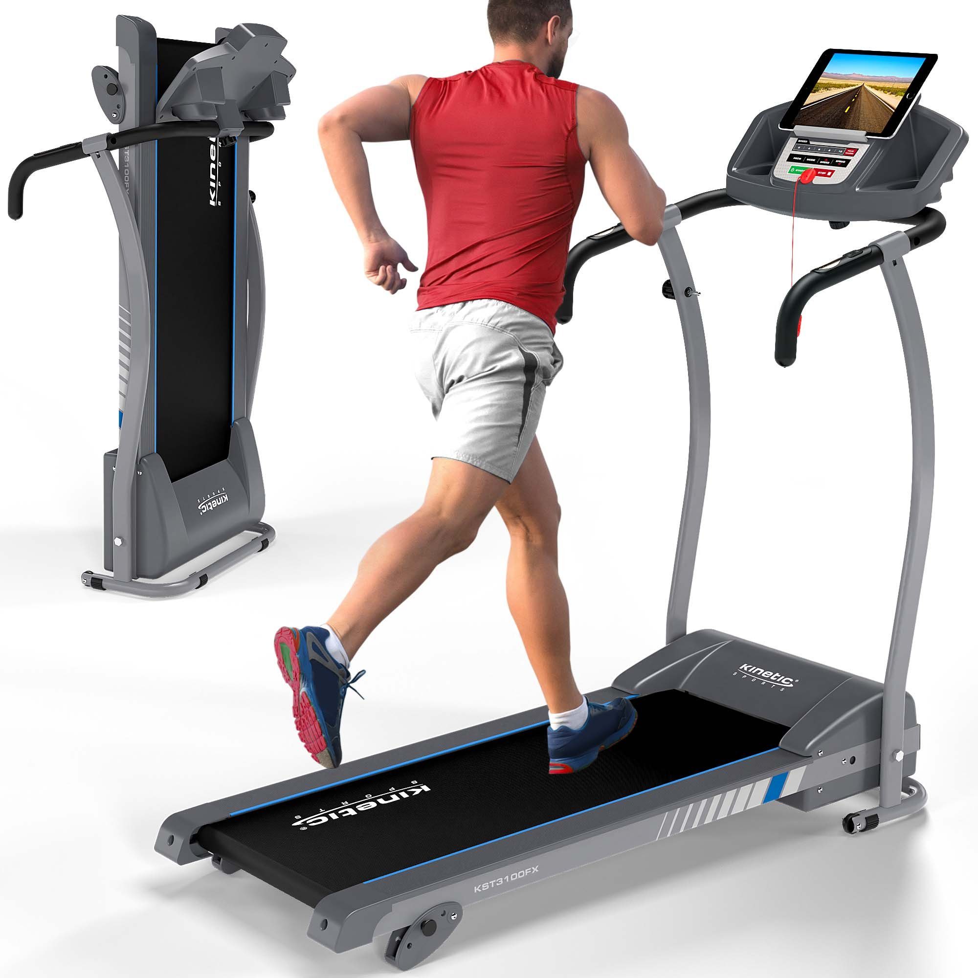 Kinetic Sports Laufband KST3100FX, klappbar mit LCD Display, 1100 W Motor, 1- 12 km/h