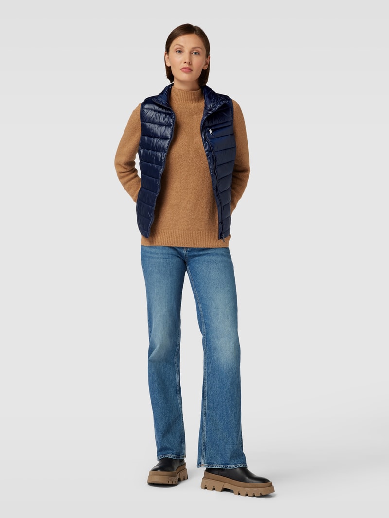 Steppweste mit Brusttasche in marineblau