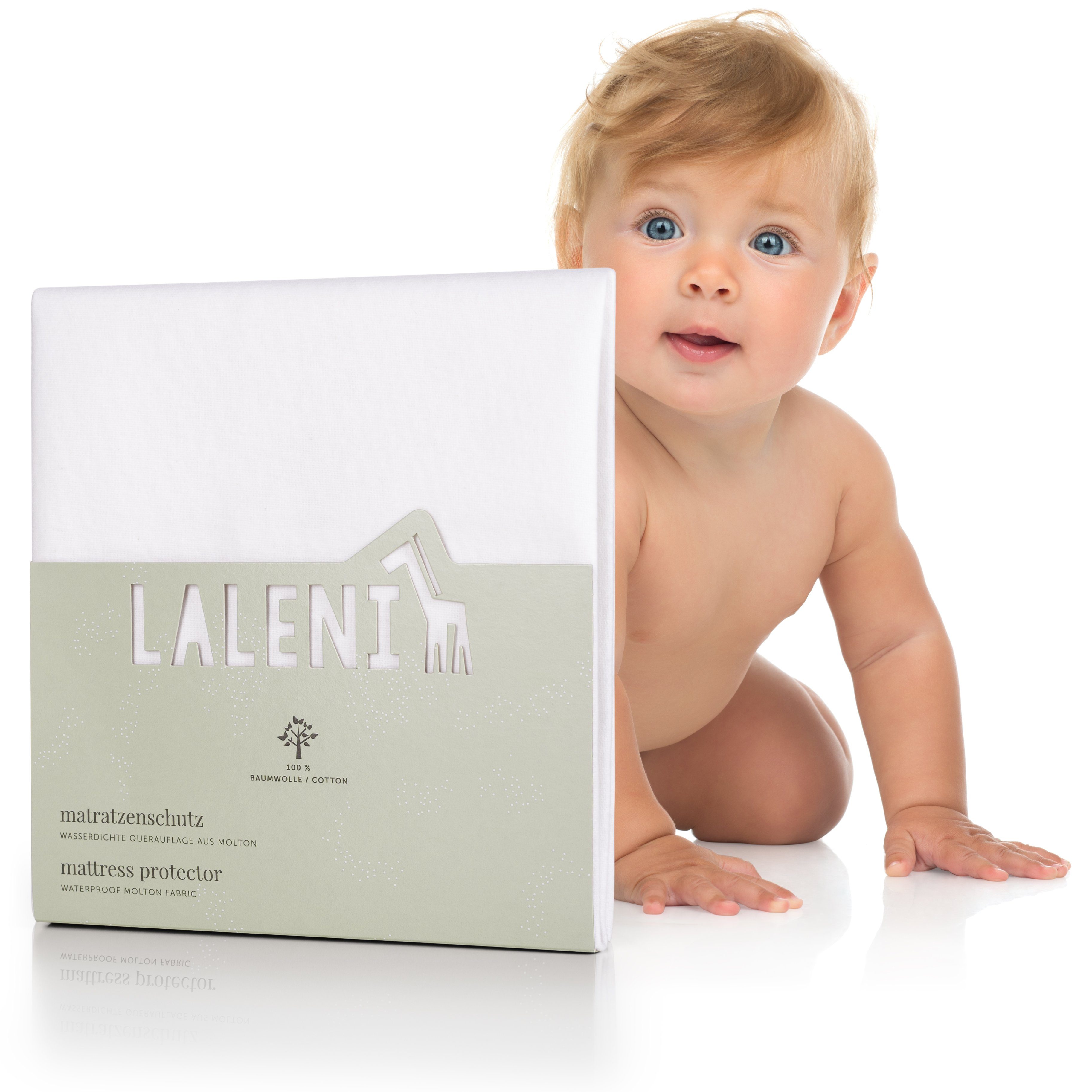 Matratzenauflage Wasserdichte Molton Matratzenauflage Laleni, atmungsaktiver Kinder Matratzenschutz aus 100% Baumwolle