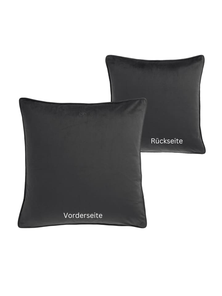 Tom Tailor TT Kissenhülle 2er Set VelvetSignature 45 x 45 cm in Anthrazit günstig kaufen 45 x 45 cm