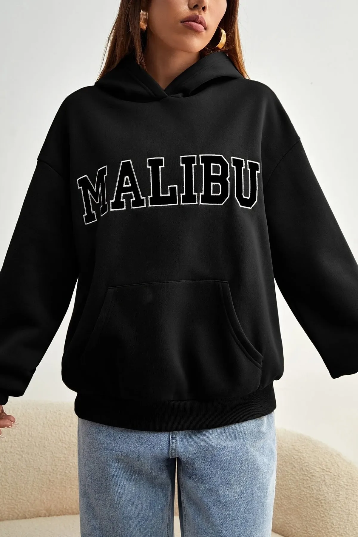 MODAGEN  Unisex Malibu bedrucktes Oversize-Hoodie-Sweatshirt