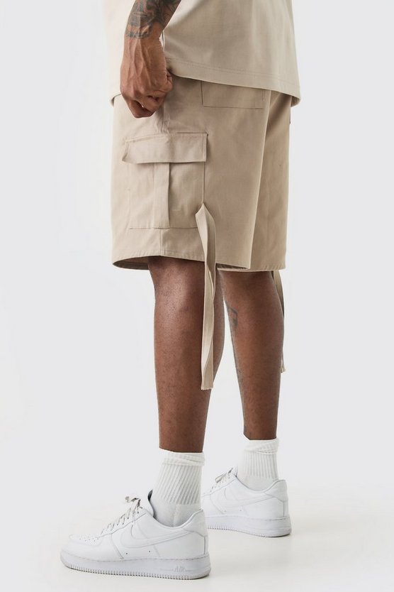 Plus Twill Cargo-Shorts mit elastischem Bund