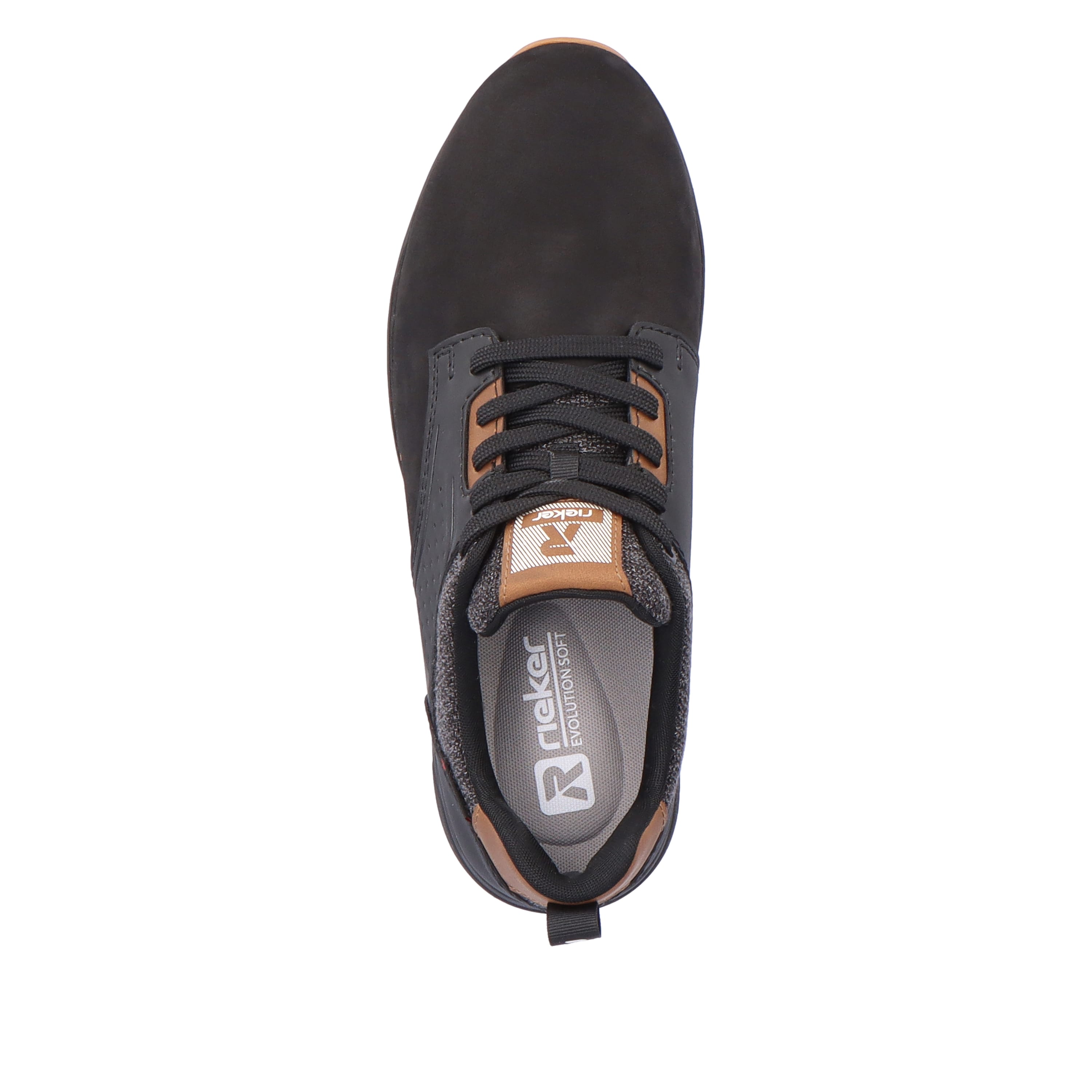 Rieker Herren Sneaker Low night-black wood-brown