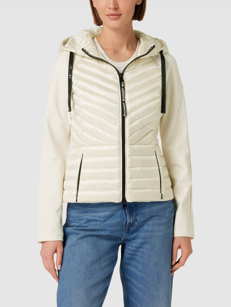 Daunenjacke mit Label-Details in offwhite