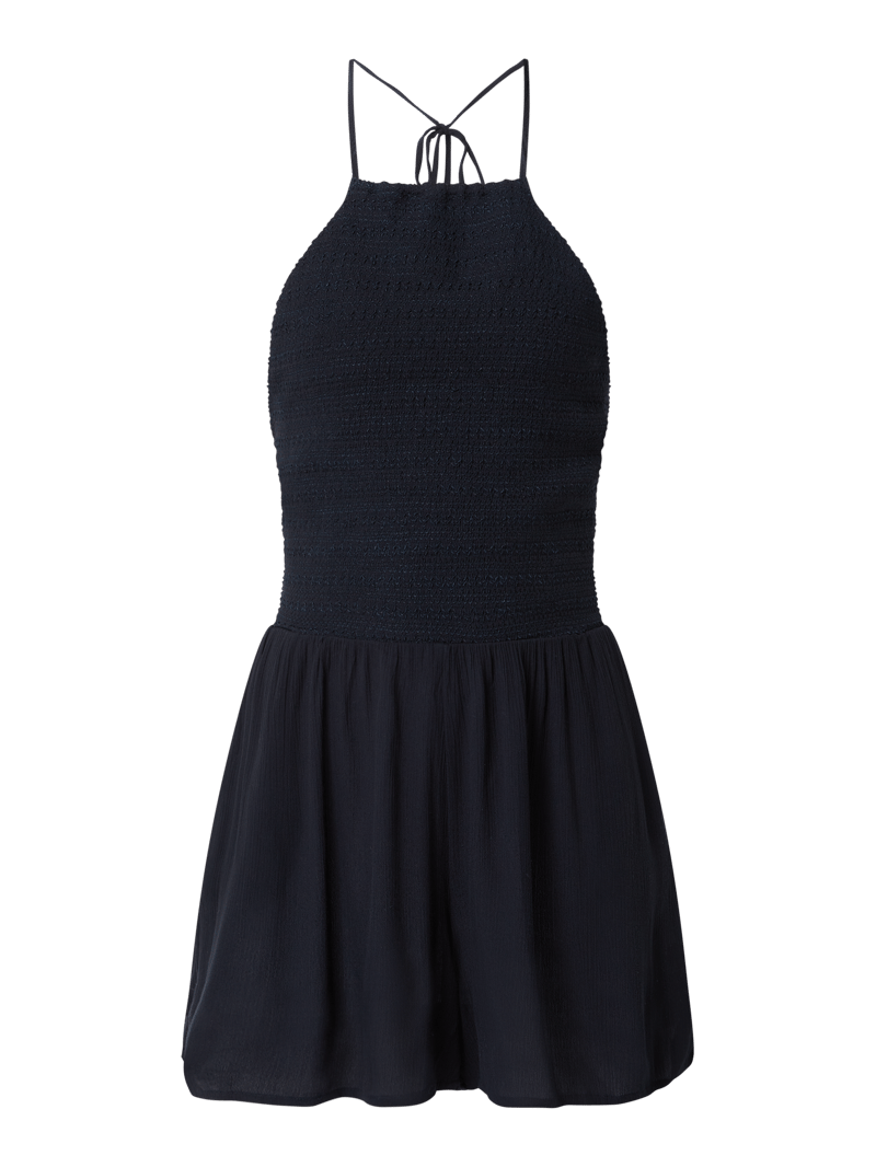 Playsuit mit Zierquasten in marineblau