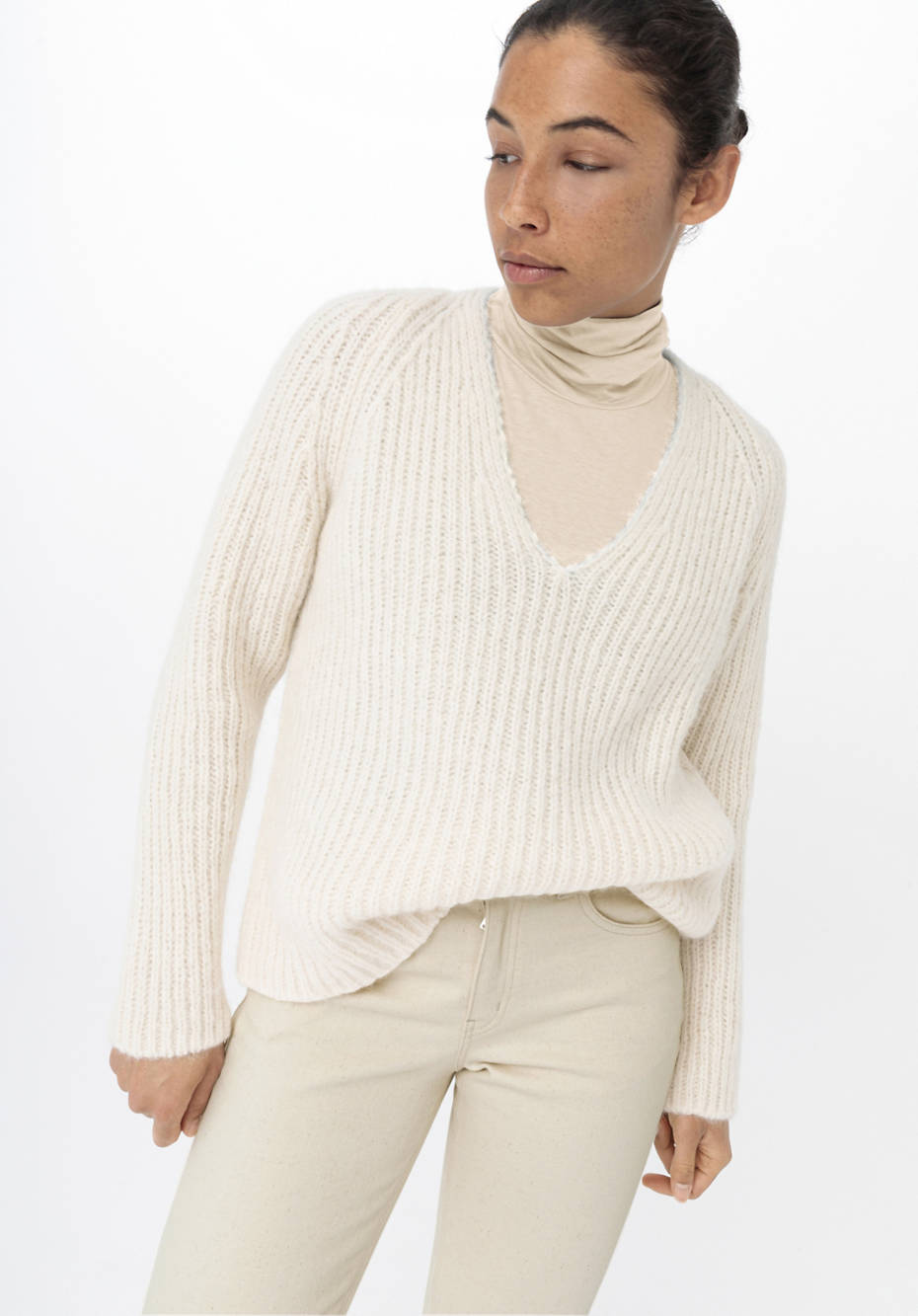 Pullover aus Alpaka mit Bio-Baumwolle