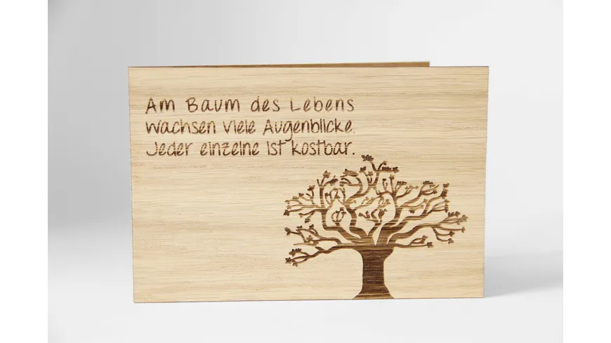Original Holzgrußkarte - Baum des Lebens